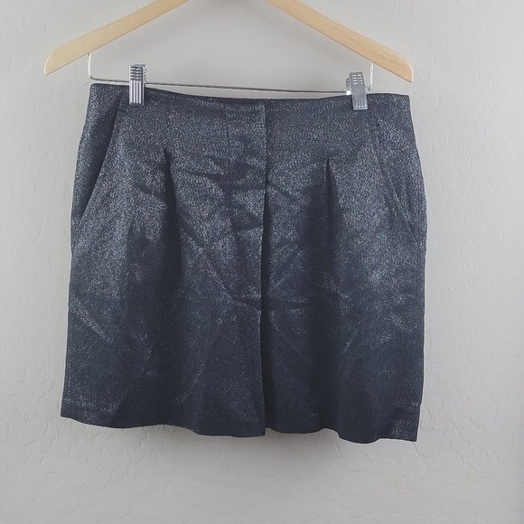VINCE Black Silver Metallic Skirt - Picture 4 of 10
